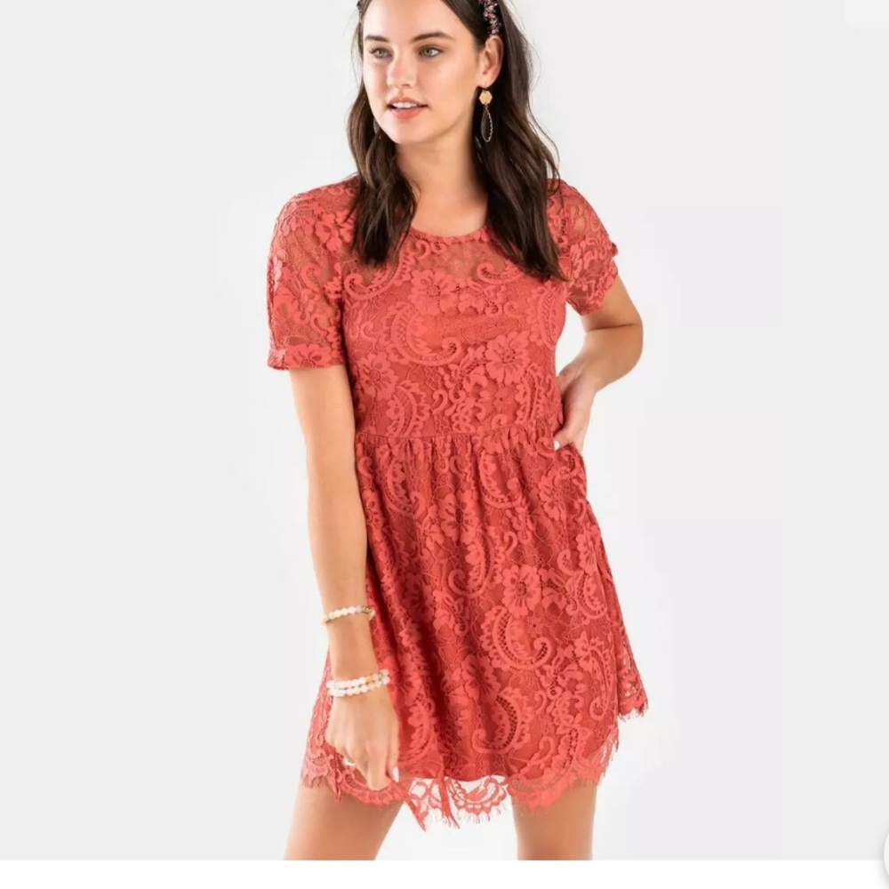 NWT's Francesca's Denessa Lace Babydoll Mini Dress